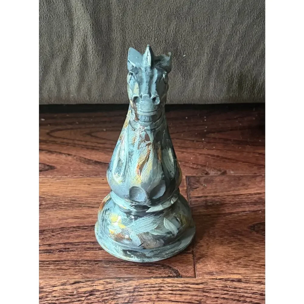 $1795 Purling London x Olivia Pilling Silver Knight Chess Art 15cm+Mini Rare Set